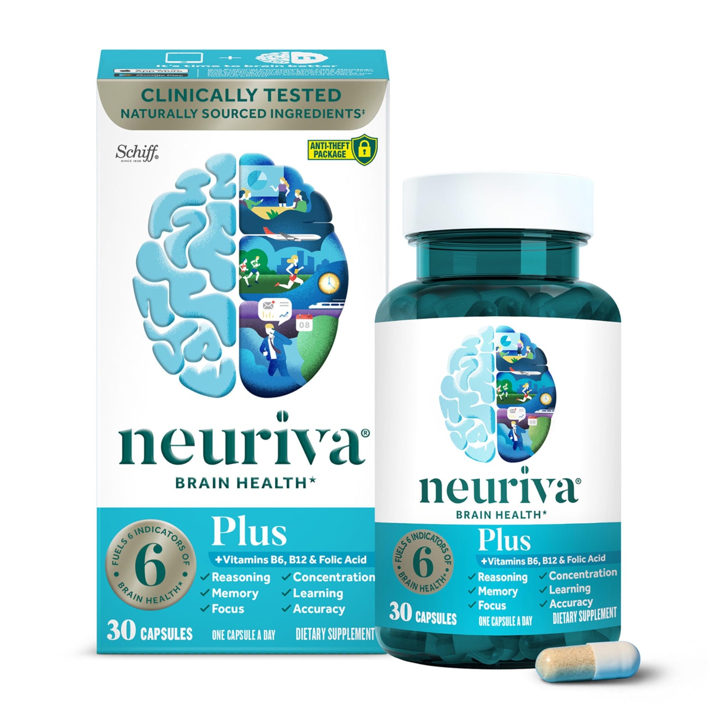 NEURIVA Plus Brain Supplement 30 Capsules